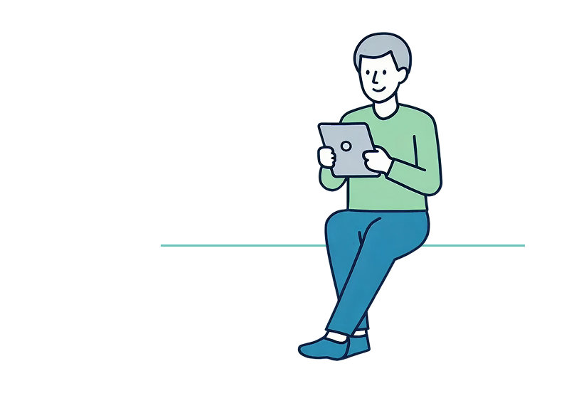 自宅でリラックスして受検するイメージ